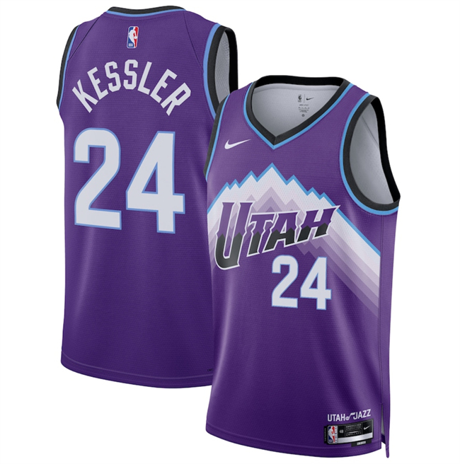 Men's Purple Utah Jazz #24 Walker Kessler 2025 Icon Edition Stitched Basketball Jersey